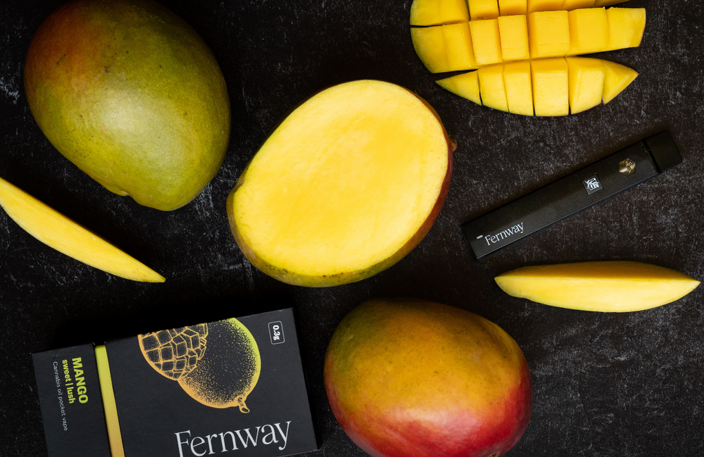 Cut up fresh mango with a Fernway Mango Traveler.