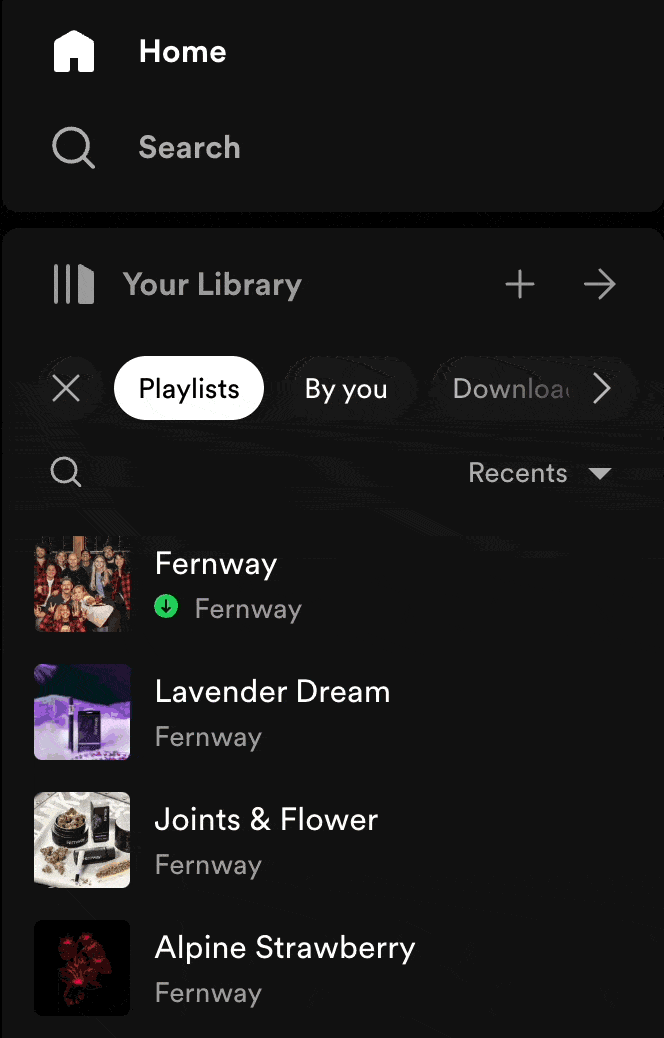 Gif of the playlist populating in your Spotify profile.